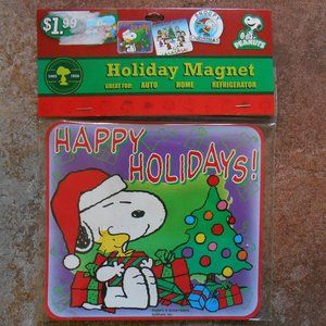 Happy Holiday Magnet, featuring Snoopy and Livesto